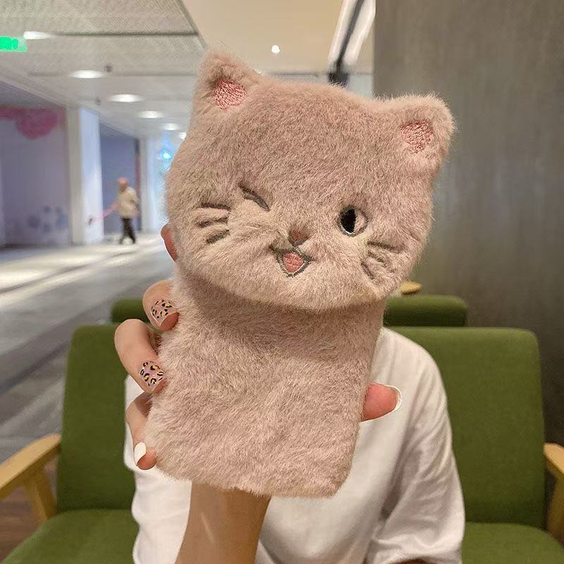 Realme Note 50 - 3D Cat Doll Fluffy Fur Phone