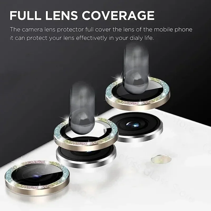 Shiny Diamond Metal Ring Camer - Tempered Glass Screen 9H review and price