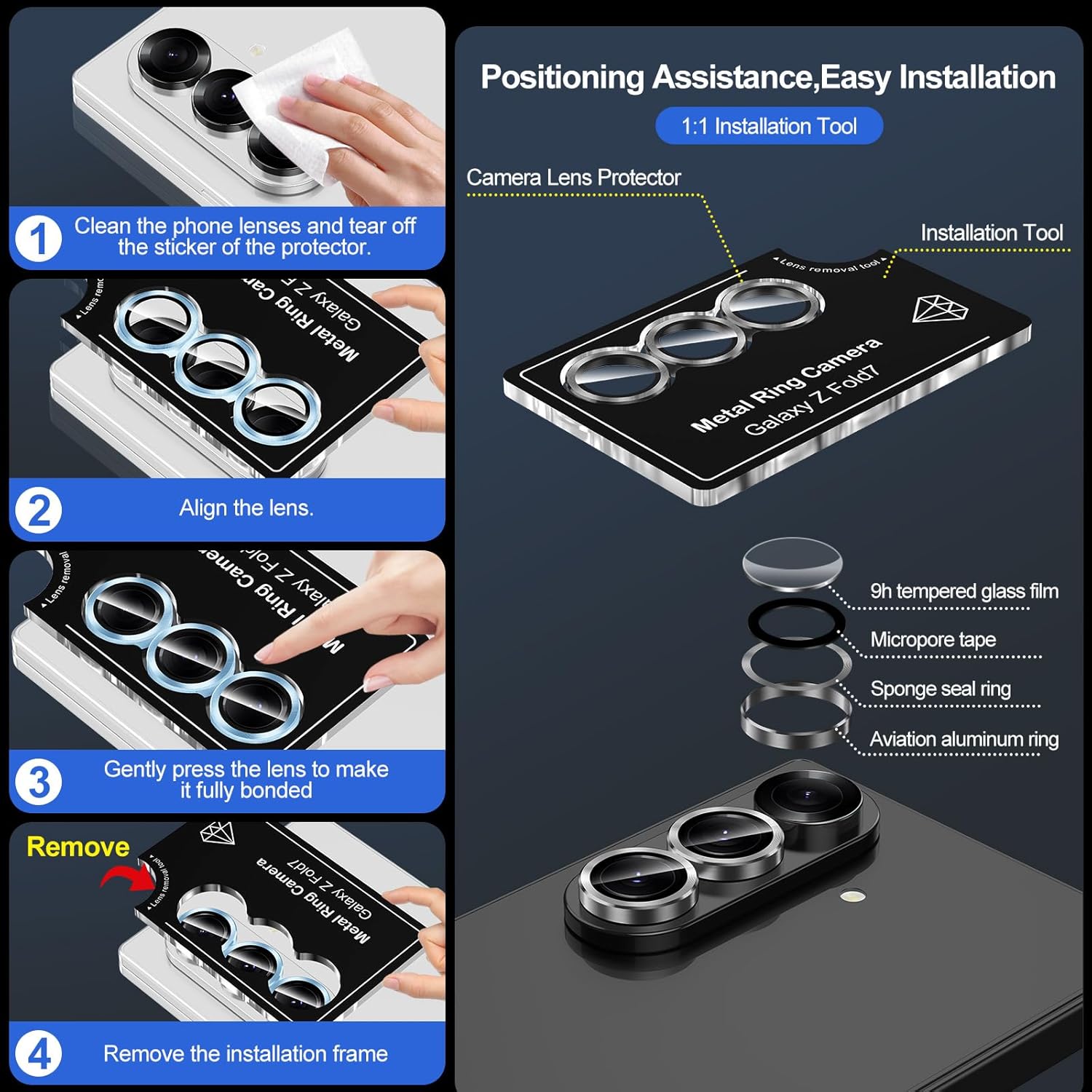 HD Color Metal Alloy Ring Temp - Tempered Glass Screen 9H review and price